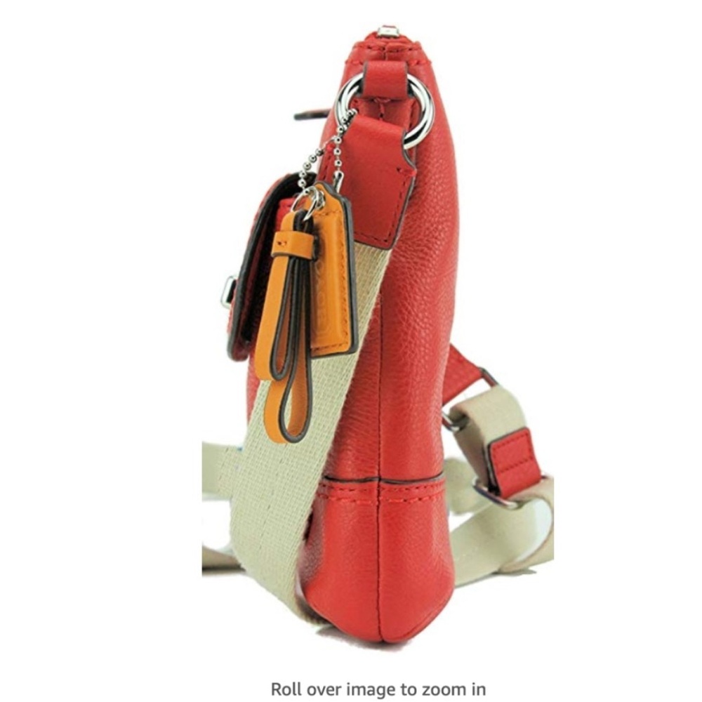 Coach Park Leather Swingpack Vermillion Red Orange Hang Tag Crossbody Travel - Picture 8 of 8